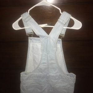 Light blue and white striped shorts jumper